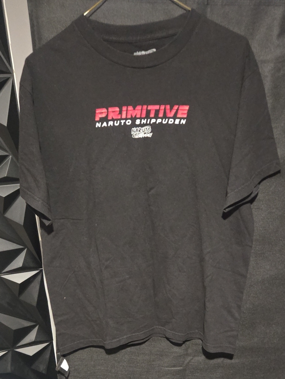 RARE-Primitive Black Short Sleeve Tee with Red Logo
